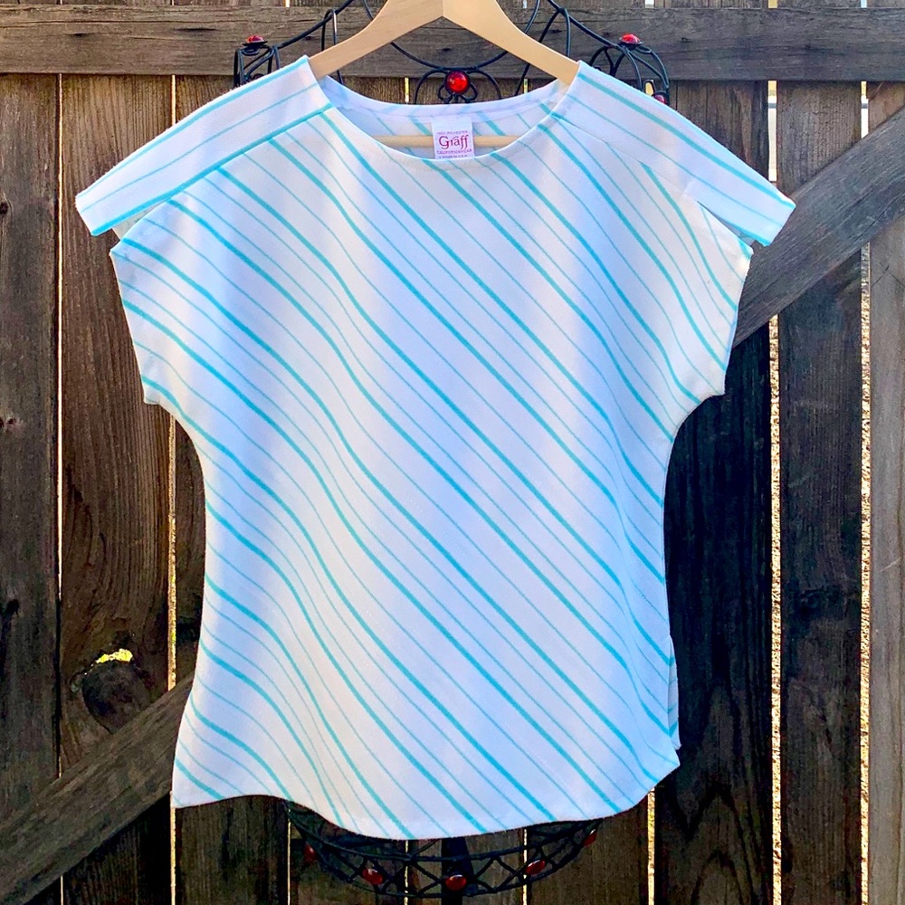 Vintage Graff Californiawear Mint Stripe Top